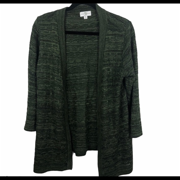 Studio works women’s green knit cardigan medium - Picture 1 of 9